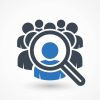 Human resources concept, target market and audience, focus group, public relations, vector icon